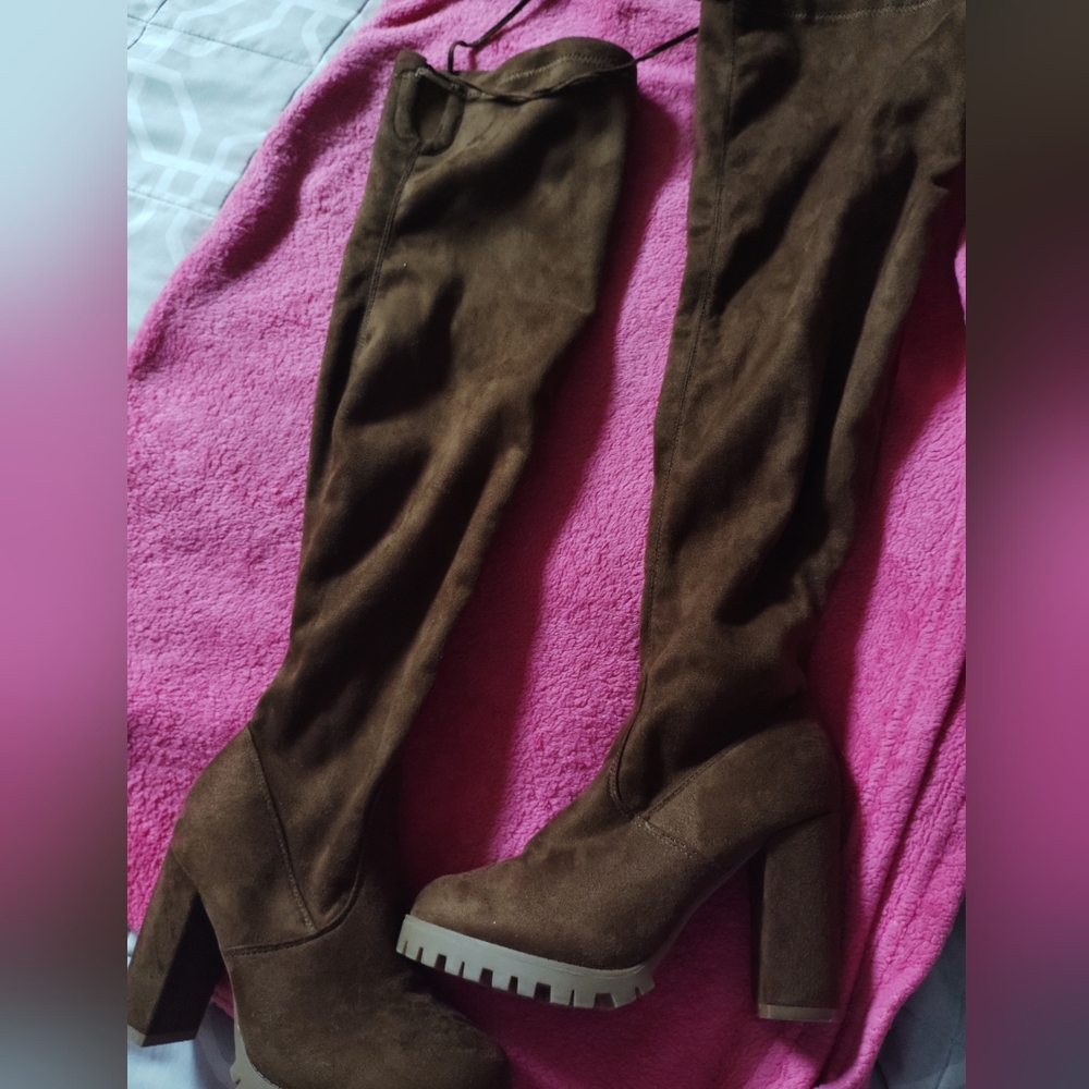 TOP Moda Brown Over the Knee Boots